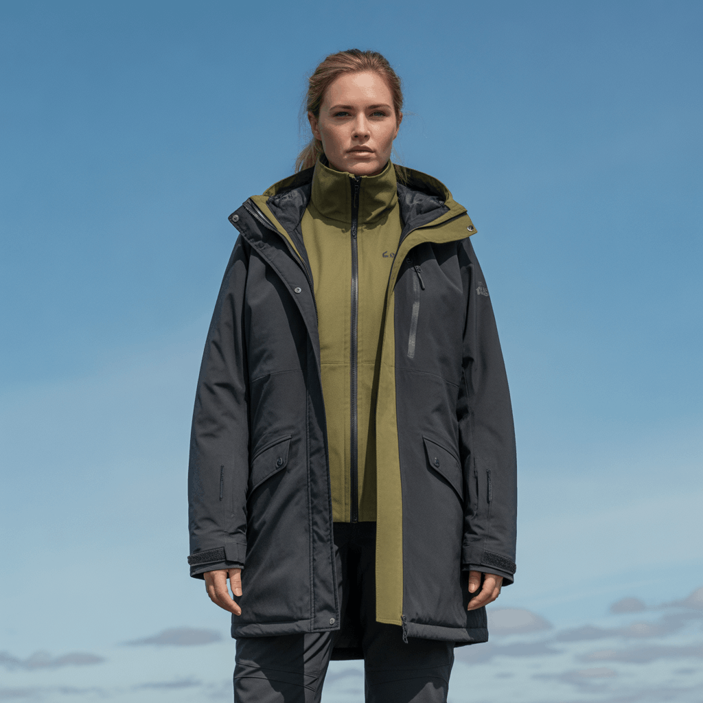 3-in-1 winter coat system with waterproof shell and detachable fleece jacket