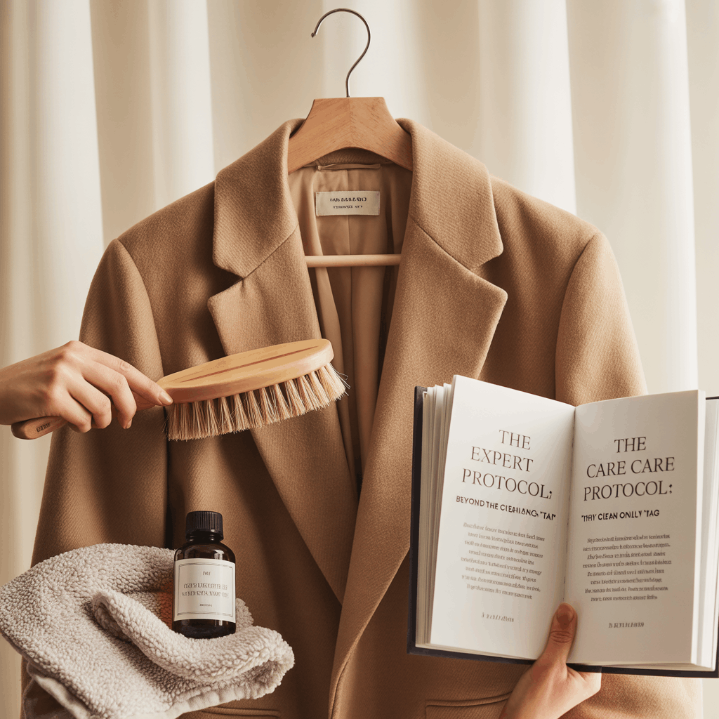 Daily coat care chart for brushing, spot cleaning, and air drying