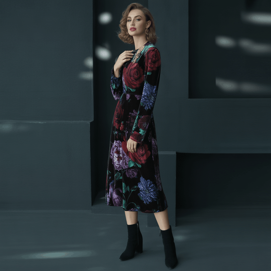 Tapestry Jacket Outfit Ideas: A 5-Step Guide to Fit, Style & Longevity 8 Vintage floral coat with dark background and velvet texture for an elevated look