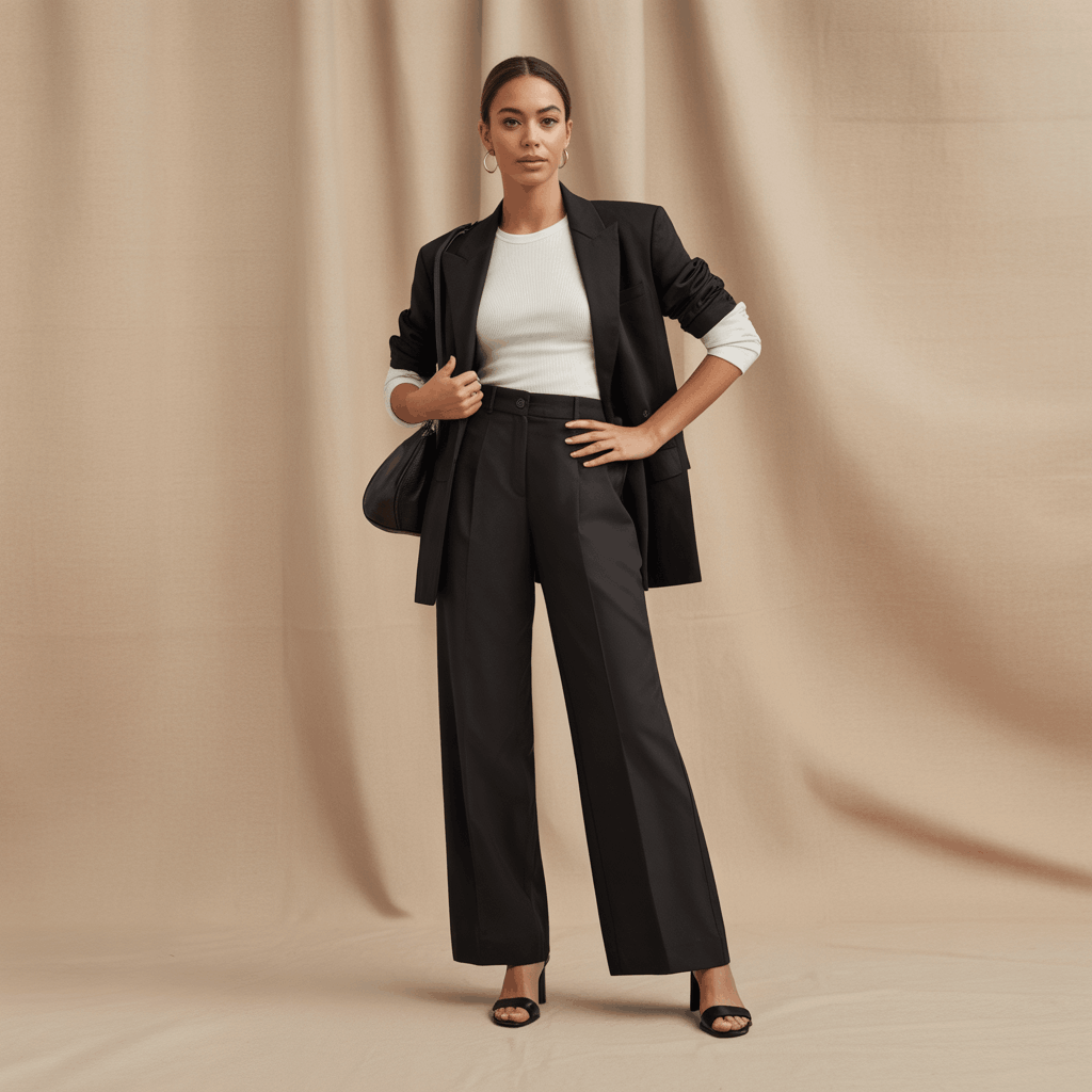 Minimal-effort work outfit built with classic basics and tailored pieces