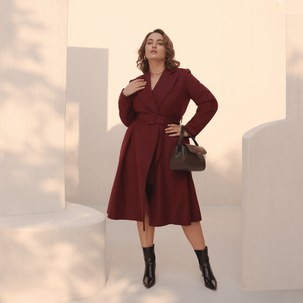 Tapestry Jacket Outfit Ideas: A 5-Step Guide to Fit, Style & Longevity 12 Wrap coat styling for curvy hourglass figure with cinched waist and smooth hip line
