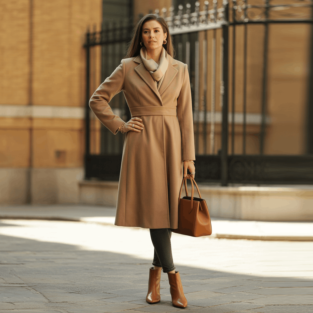 Tapestry Jacket Outfit Ideas: A 5-Step Guide to Fit, Style & Longevity 10 Petite long coat styling with defined waistline and knee-length cut for balanced proportions