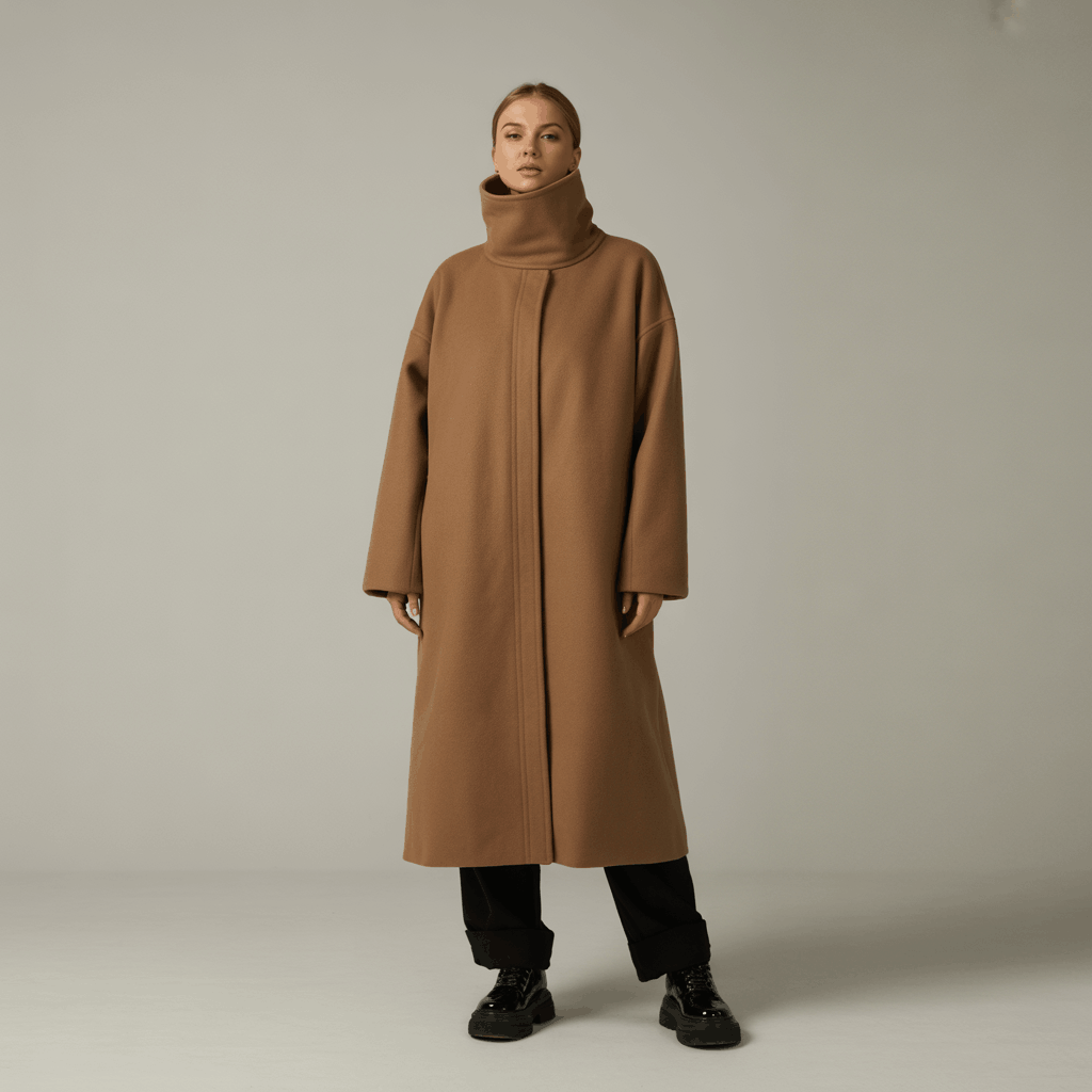 Funnel neck coat 