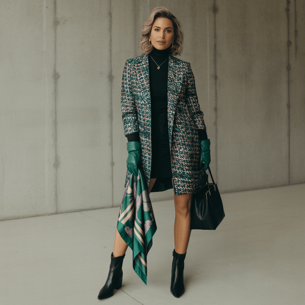 Tapestry Jacket Outfit Ideas: A 5-Step Guide to Fit, Style & Longevity 20 Printed coat styling with monochrome base in black or navy to keep the look clean