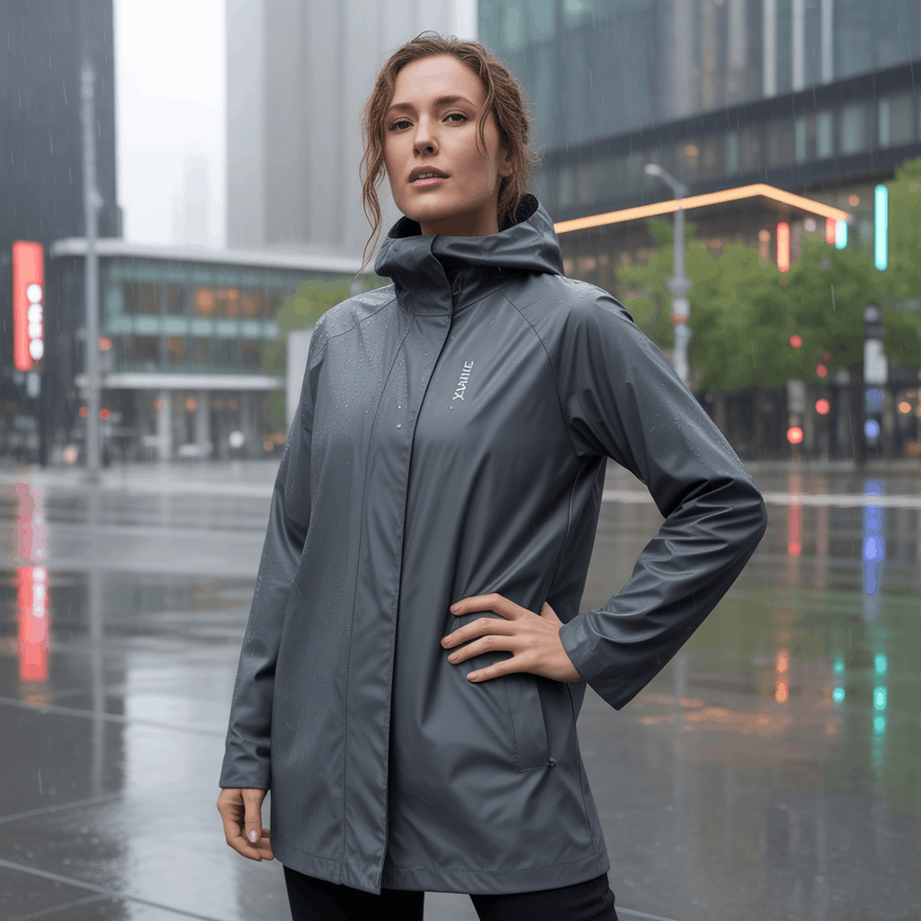 Mac coat outfit for rainy days with weatherproof protection