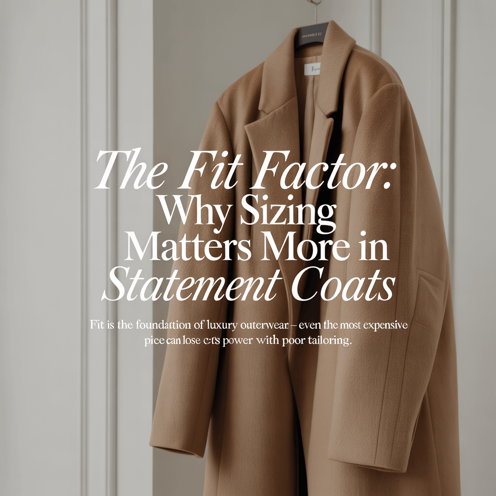 Statement coat fit guide showing shoulders, sleeves, and coat length tips