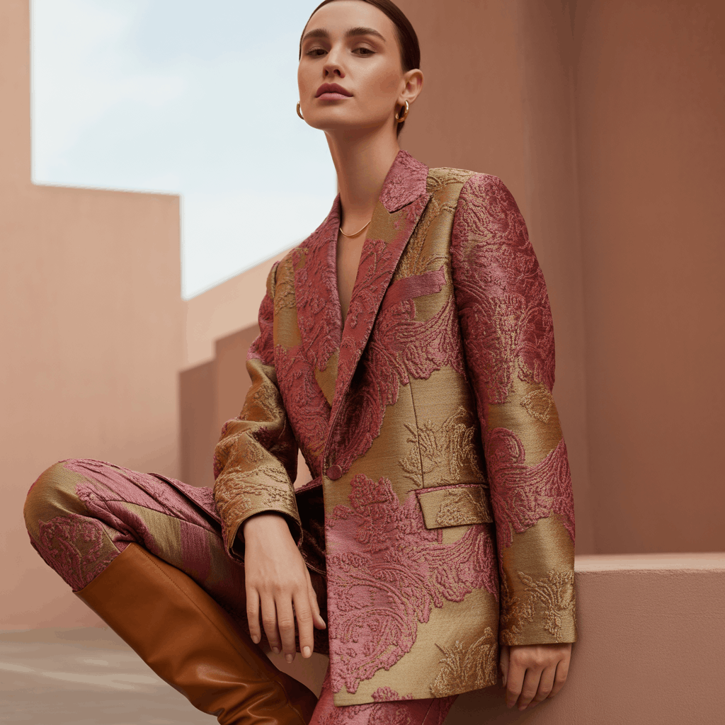 Tapestry Jacket Outfit Ideas: A 5-Step Guide to Fit, Style & Longevity 2 Tapestry jacket outfit ideas featuring jacquard weave with raised embossed texture
