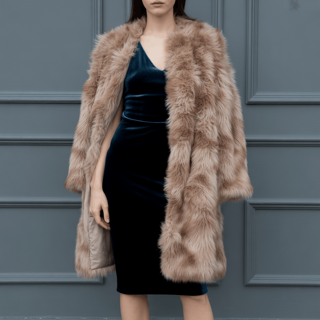 Shearling over coat for women with a plush finish and luxurious winter look