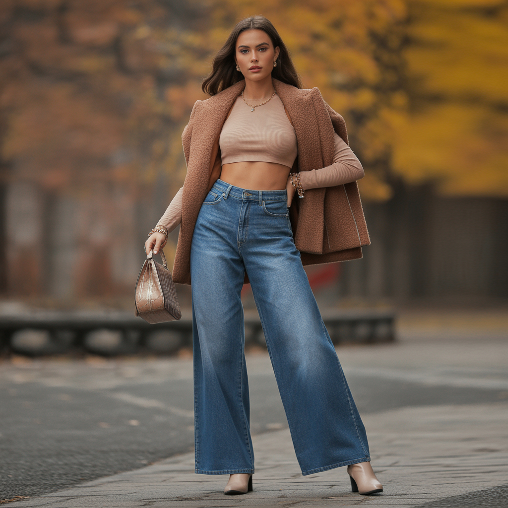 9 Genius Ways to Style Wide Leg Jeans for Effortless Autumn Outfits 2 a high fashion lifestyle photograph of a BVP2U3EdSNKjfoObKSfuEg bctlF7Z7TxiPJ9D2LGXvbw 1