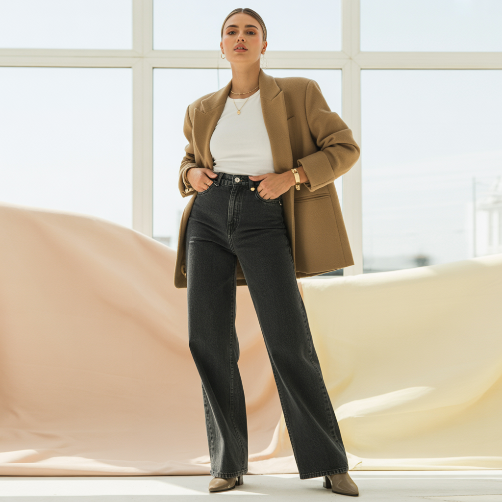 9 Genius Ways to Style Wide Leg Jeans for Effortless Autumn Outfits 5 a high fashion lifestyle photograph of a fteDZQRdTTKvYveA pNoyQ 0EdOhdknQjOX5ZrTuIODMw