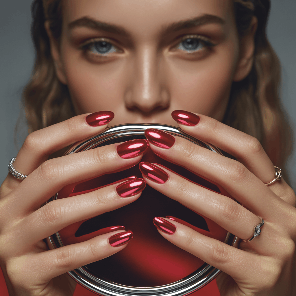21 Cinco de Mayo Nails Ideas for the Most Stunning Festive Manicure 16 cinco de mayo nails ideas chrome red mirror manicure