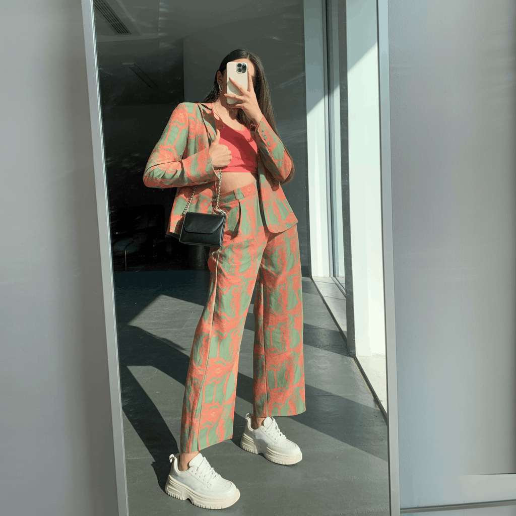 35 Cinco de Mayo Outfit Women Guide: Dress for Your Vibe, Not Just the Holiday 30 Cinco de Mayo Outfit Women Guide featuring a bold printed co-ord set with chunky dad sneakers and a mini bag for an edgy-casual festive look