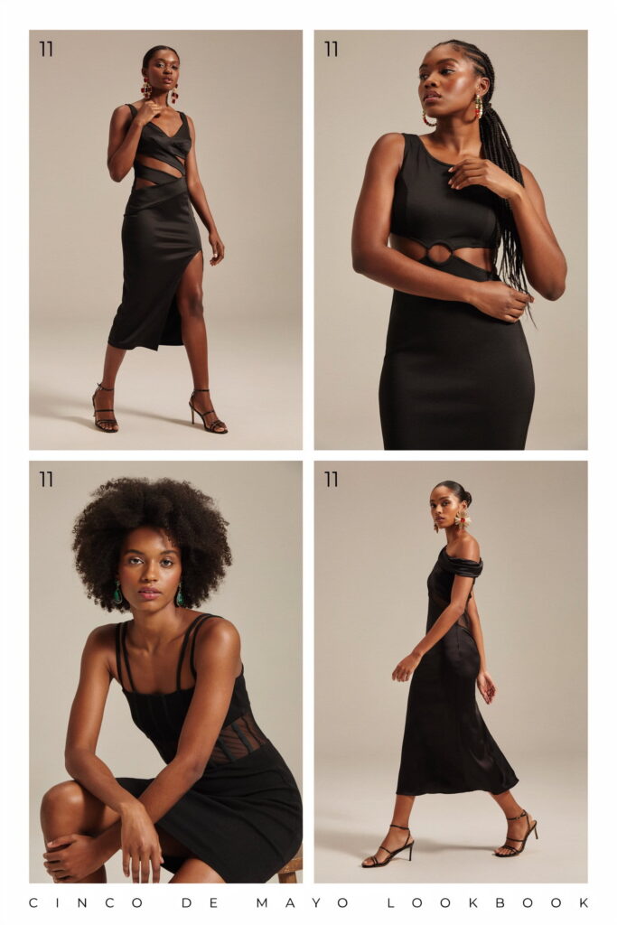 cinco de mayo outfit black women all black cutout dress colorful earrings