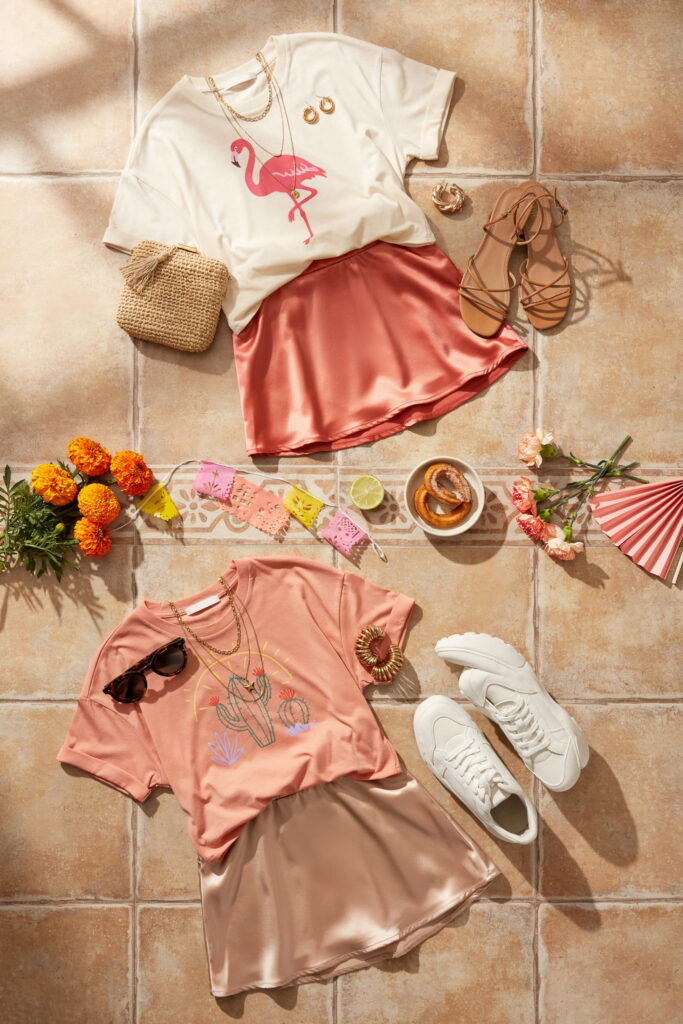 cinco de mayo outfit ideas for teens satin mini skirt graphic baby tee